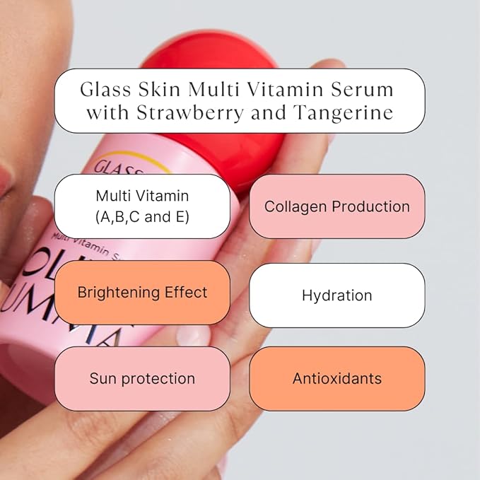 Olivia Umma Glass Skin Tanghulu Strawberry & Tangerine Serum – Anti Aging Korean Face Serum with Niacinamide & Vitamin C, B, A, E – Brightening & Hydrating Korean Skin Care for Face – 40ml