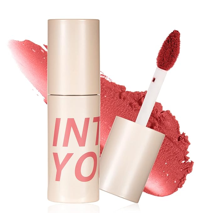 INTO YOU Matte Lipstick, Super Stay Soft Clay Mousse Lip Mud, Dual-Use For Lips And Cheeks, Pink Long Lasting Waterproof Lip Stain
