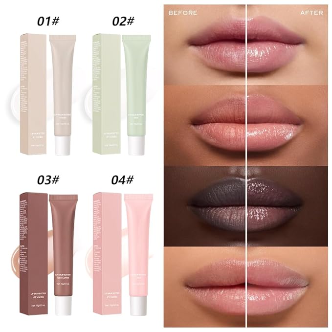 4 Pcs Summer Special Lip Butter Lip Balm, Ultra-Hydrating Natural Vegan Lip Balm, Sheer-Tinted Shine & Hydration Lip Care, Soothes & Softens Dry Lips Skincare, Bálsamo labial hidratante (#1+2#+3#+4#)