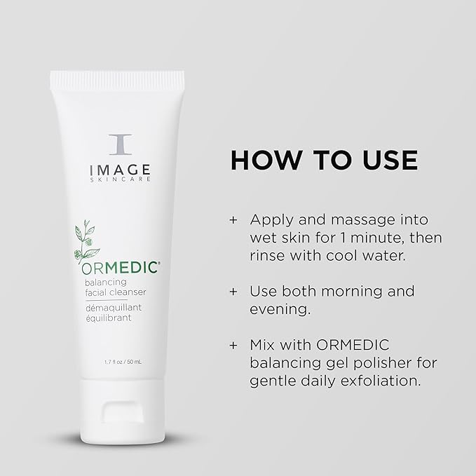 IMAGE Skincare, ORMEDIC pH Balancing Facial Cleanser, Mild Foaming and Hydrating Face Wash with Aloe Vera, 1.7 fl oz
