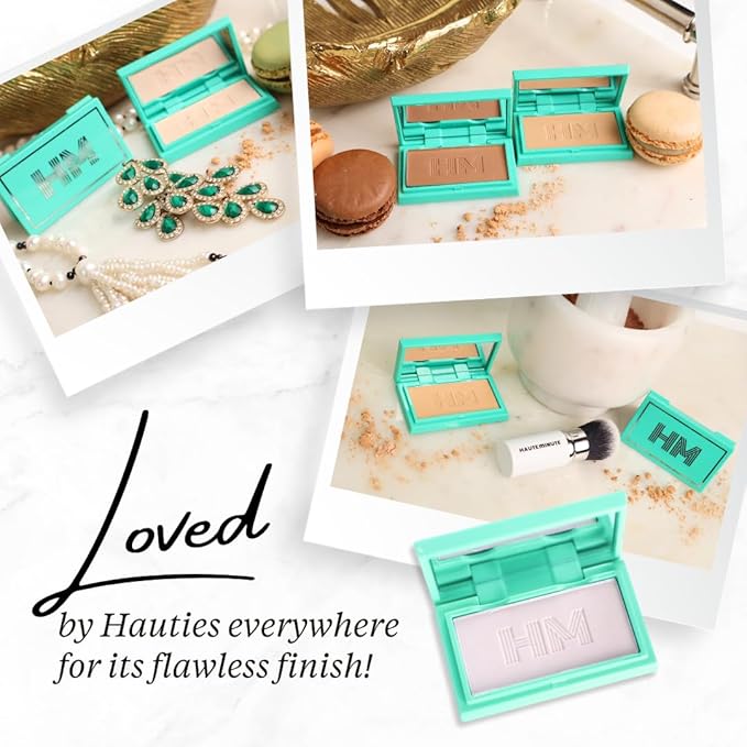 Travel Size Mini Pressed Powder - Haute Minute Makeup Complexion Perfection Mini Powder - Perfect For Travel or Your Purse! (Neutral Fair)