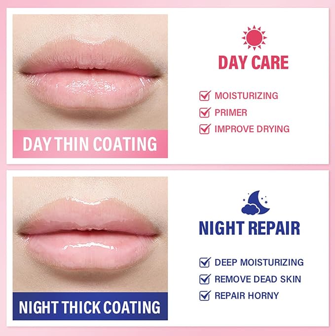 2 Packs Fruit Lip Balm, Moisturizing & Smoothing Lip, Hydrate Repair Prevent Dry Cracked Lip Sleeping Lip Mask, Effective Reduces Lip Lines Lip Care (Honey & Strawberry)