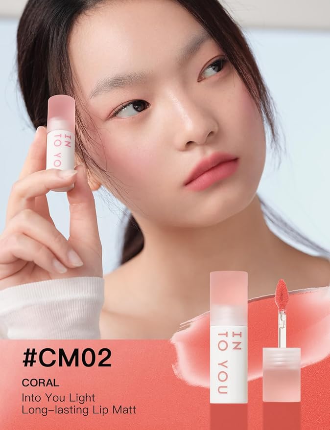INTO YOU Matte Lipstick, Super Stay Lipstick for Women, Lip Stain Long Lasting Waterproof, Lip Mud Soft Lightweight, Smooth Lip Clay Mousse, Dual-Use For Lips And Cheek, Pink Lipstick (CM02)