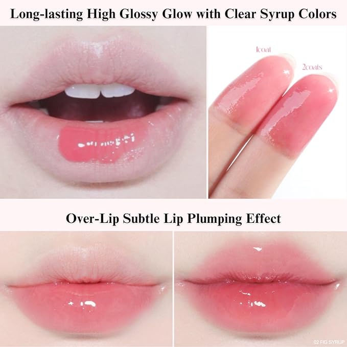 BBIA Over Glaze Lip Gloss - Plumping & Volumizing Glossy Lip Tint with High-Glow Glassy Shine Finish, Naturally Moisturizing, Non-Sticky, Lightweight, Vegan, Korean Makeup (04 CHERRY SYRUP)