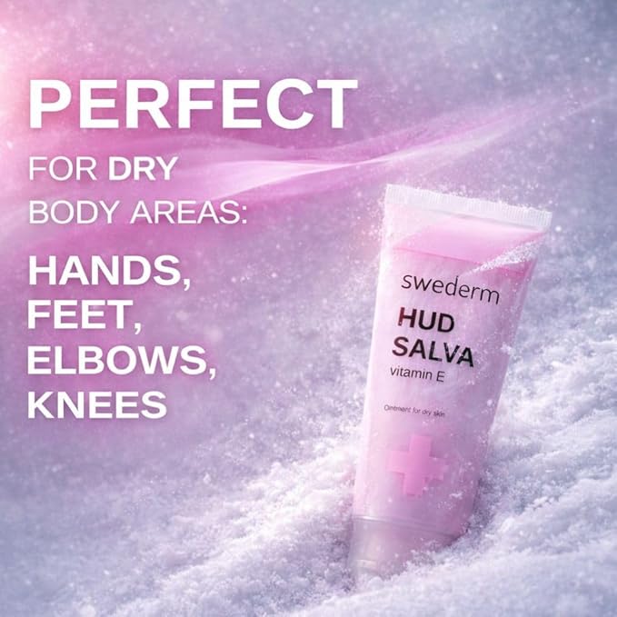 swederm Hudsalva 3.37 Oz - Healing Ointment with Vitamin E - Foot and Hand Cream for Women - Full Body Moisturizer for Dry Skin - Quickly Absorbing - Made in Sweden - Pink