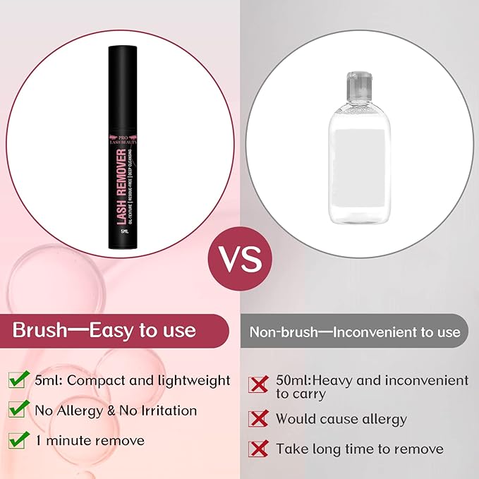 Cluster Lash Glue Remover 5 ML Lash Remover DIY Eyelash Extension Remover Eye Makeup Cleanser, Easy Removal of Cluster Eyelashes Gentle Soothing Nourishing Self-Use Oil Texture 5ML