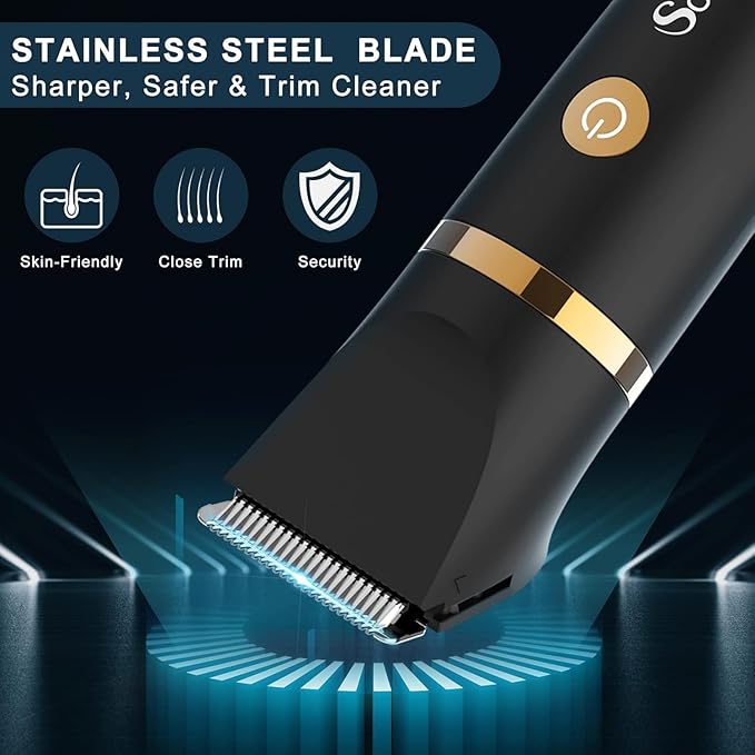 Scttomon Electric Groin Hair Trim Ball Trimmer for Men Body Shaver Below-The-Waist Groomer Nose Hair Trimmer Waterproof Cordless 3 in 1