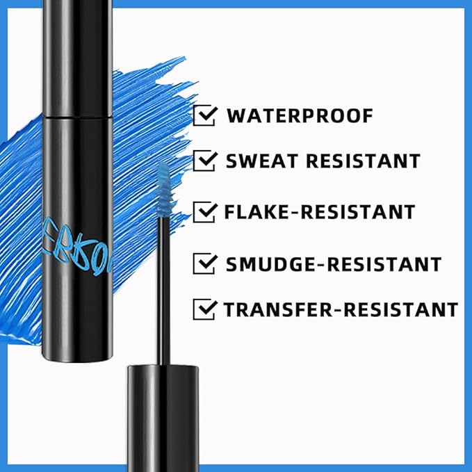 2in1 Semi-Permanent Eyebrow Gel & Lamination Gel, Eeybrow and Lash Gel, Lightweight and Waterproof Tinted Brow Gel For Up To 24HR Hold, Built-In Styling Comb - Clear Eyebrow Gel(05#Blue)