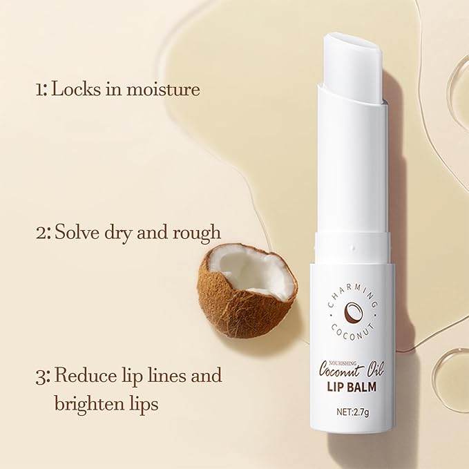 Lip Repair Stick with Coconut Oil Lip Balm Chapstick for WomenAll-Day Moisturization, lip balm hydrating Hydrates Dry lip Moisturizer Repair Holiday Gifts for Self Care
