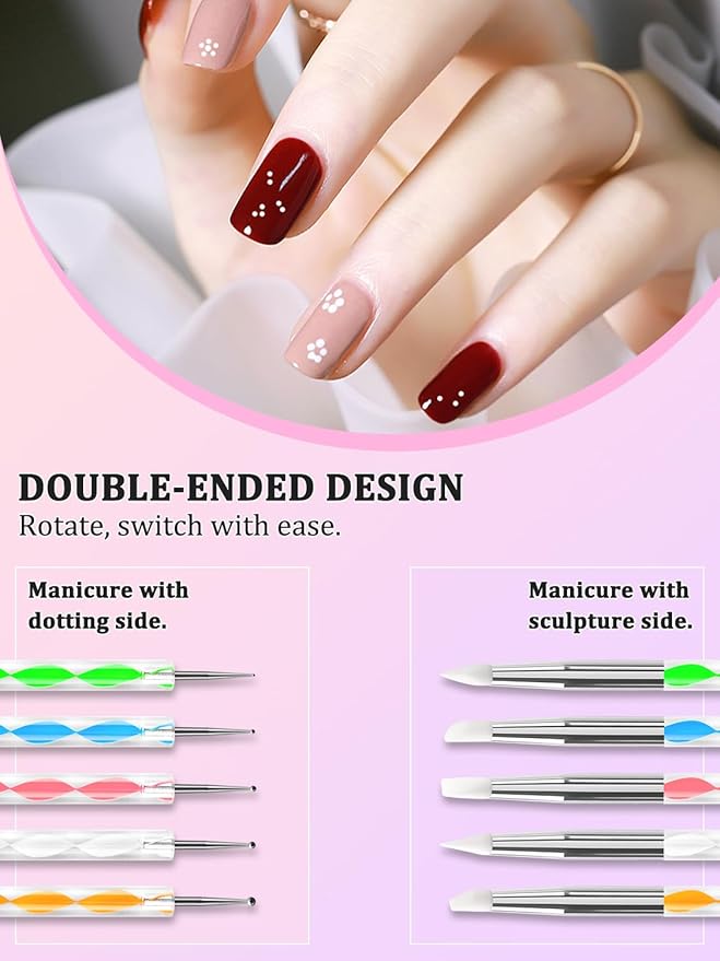 Nail Art Design Tools, Nail Stand Holder for Painting Nails, Nail Art Brushes, Nail Dotting Sculpting Gel Tool, French Tip Tool Liner Brushes, Nail Art Palette Spatula, Nail Stuff for Nail Techs