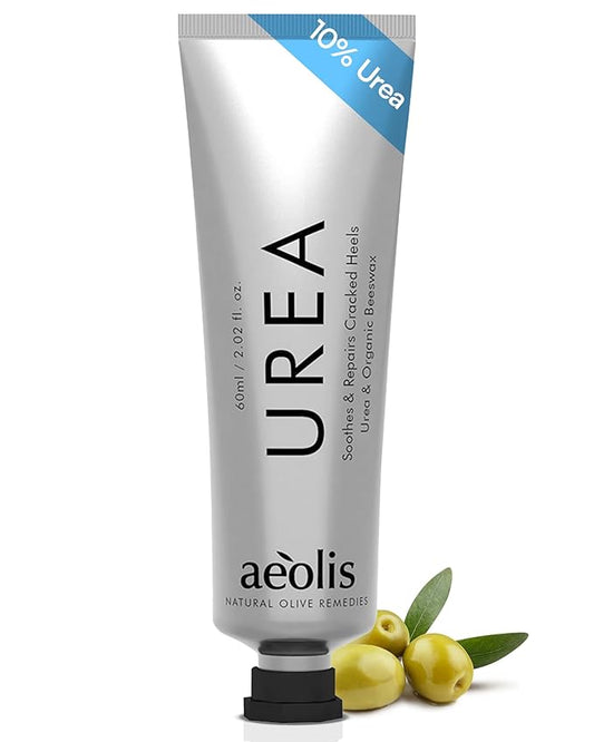 AEOLIS 10% Urea Foot Cream for Cracked Heels (2.03 fl oz), Beeswax, Shea Butter, Aloe Vera & Vitamin E – Deep Moisturizing Care for Rough Feet – Dry Heels Treatment & Softening Foot Cream