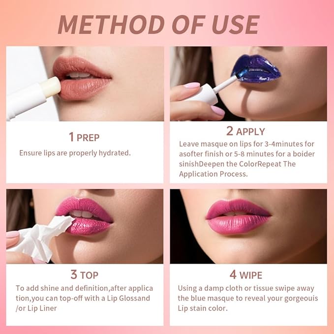 Lip Stain Peel Off – Wipe-Off Lip Stain Tattoo | Long Lasting Waterproof Lip Tint, High-Pigment Matte Lip Color, Smudge & Transfer Proof Lip Stains Masque, Kiss-Proof All-Day Lip Makeup 05#+09#