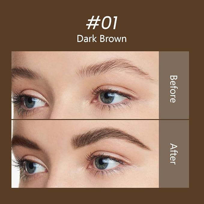 2pcs Dark Brown Brow Gel set – Volumizing, Buildable, Wax-Gel Hybrid for Full, Voluminous Brows, Locks Hairs in Place, Waterproof, Available in Brunette (01#)