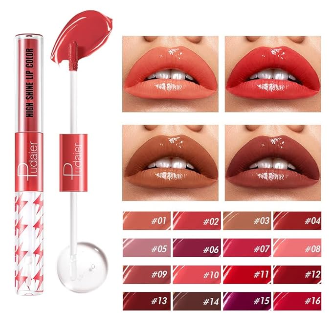 Generic Y-HaLi Double Headed Lip Gloss Moisturizing Lip Oil - Does Not Fade, Honey Lip Gloss and Red Lips - Long-lasting Formula (#07)