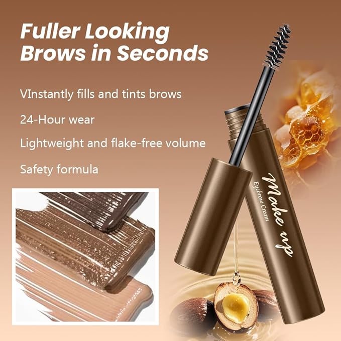 2pcs Brown Brow Gel set – Volumizing, Buildable, Wax-Gel Hybrid for Full, Voluminous Brows, Locks Hairs in Place, Waterproof, Available in Brunette (02#)