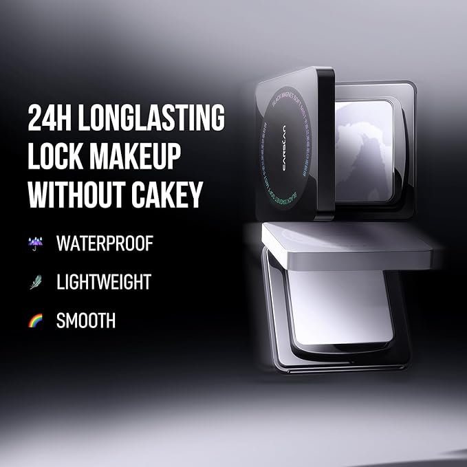 CARSLAN Waterproof Face Pressed Powder Compact, 24H Longlasting Oil Control Pressed Setting Powder Talc-Free Makeup, Shine Free, Poreless, Smooth, 03 Light Purple for dry&com skin (0.28Oz)