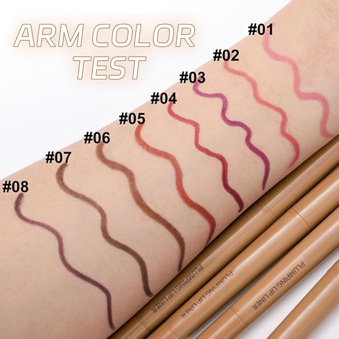 Waterproof Matte Lip Liner Pencil with Silicone Smudger – Long-Lasting Retractable Velvet Crayon, Define & Sculpt Lips, Vegan & Cruelty-Free, Perfect for Work, Date, Party & Travel (02#, pack of 1)