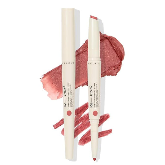 HALEYS Re-mark Dual Ended 2-in-1 Lipstick & Liner (Cupid), Nude Pink Lip Combo Sets, Creamy Matte Moisturizing Lipstick for Women, Precision Lip Liner, Expertly Paired Lip Liner and Lip Stick Combo