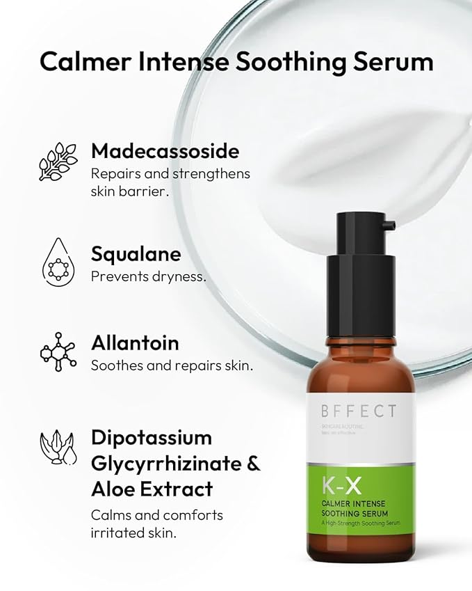 Centella Asiatica Serum,Calmer Intense Soothing Serum with Madecassoside for Sensitive Skin, Soothe & Repair Skin Barrier, Redness Relief, Fragrance Free, 1 Fl Oz