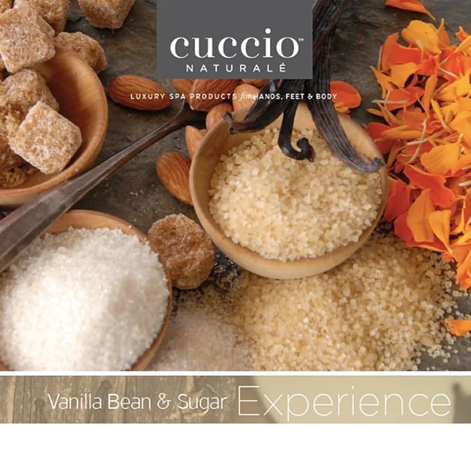 Cuccio Naturale Sea Salt Scrub Vanilla Bean & Sugar 156 oz – Exfoliating Body & Foot Scrub with Rich Oils – Step 2 Spa Pedicure System – Dual Salt & Sugar Polish for Soft, Smooth, Hydrated Skin