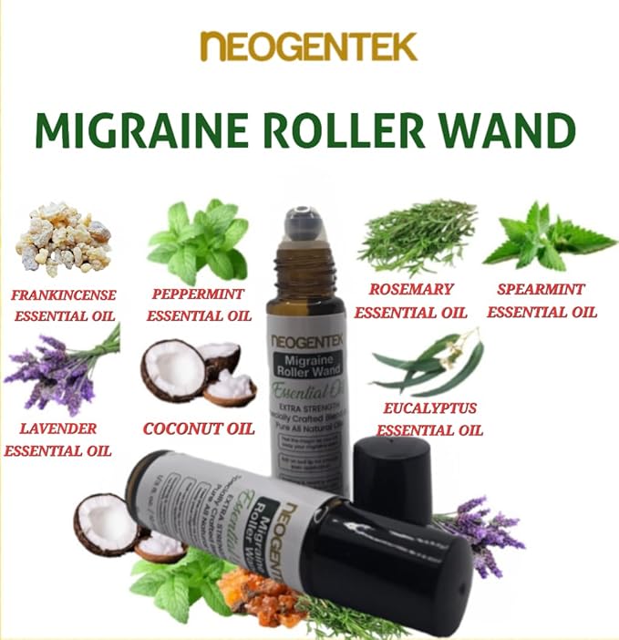 Migraine, Sinus Essential Oil Roller | Crafted Blend of 7 Powerful Essential Oil | Made in USA | Natural Comfort & Relaxation – Aromatherapy Roll-On for Headache, Sinus 10ml (Migraine and Sinus)