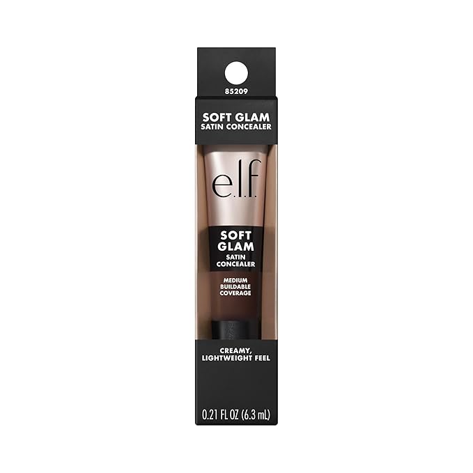 e.l.f. Soft Glam Satin Concealer, Medium Coverage For Blemishes & Under-Eye, Crease-Resistant, Long Lasting, Vegan & Cruelty-Free, 64 Rich Neutral