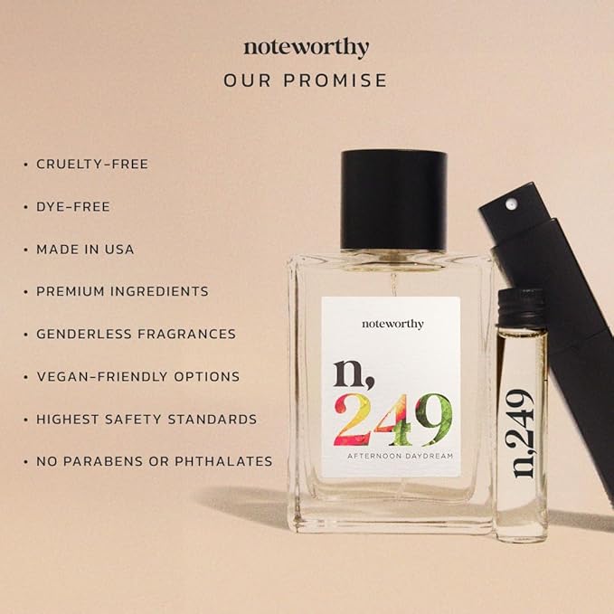 Noteworthy n,249 Afternoon Daydream Eau De Parfum –Bergamot, Ginger Lily, Wood | Sophisticated, Warm Fragrance for Any Occasion | Long-lasting Unisex Perfume for Women & Men (100ml)