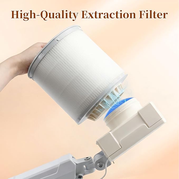 ANGNYA Professional Nail Dust Collector, Super Strong Suction and Built-in LED Lamp, Nail Fan Vacuum Dust Collector with Universal Table Mount for Nail Techs and Salon, UA002 V1.5