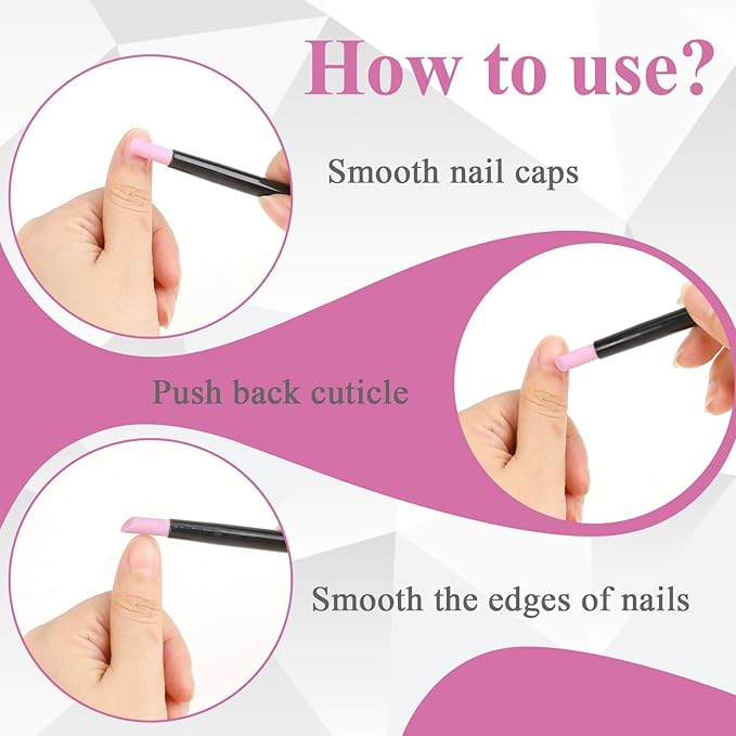 20 Pieces Pumice Stone Nail File Cuticle Stone Pusher Sanding Sticks Cuticle Remover Trimmer Buffer Art Pen Nail Manicure Tools Nails Salon Makeup Cosmetic Tool for Peeling Dead Skin Repairing