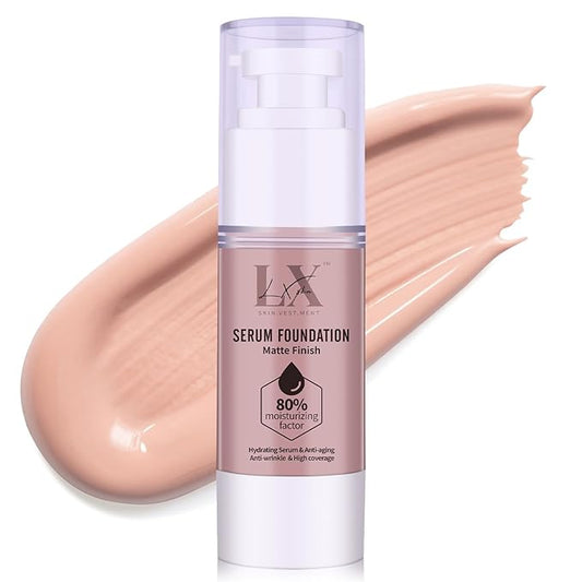 Moisturizing Foundation with 1% Hyaluronic acid, Deep Hydration & High Coverage Serum Foundation for A Smooth & Satin Finish, 108 Light