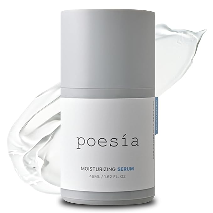 POESIA Hydro Hyaluronic Ampoule Serum – 3-Layer Hyaluronic Acid Complex for Deep Hydration | 48ml | Korean Glass Skin Glow | Clinically Proven +282% Moisture | Clean & Vegan Skincare