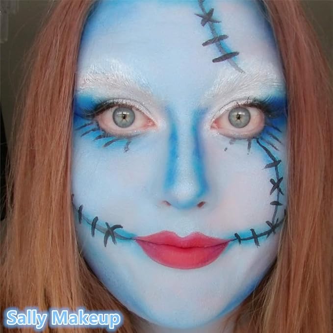 Go Ho 3 PCS Red Black and Blue Cream-Blendable Stick - 3 Colors Eye Black Face Paint for Softball/Baseball,Safe Facepaint Nose&Lip Smacking for Halloween SFX Makeup