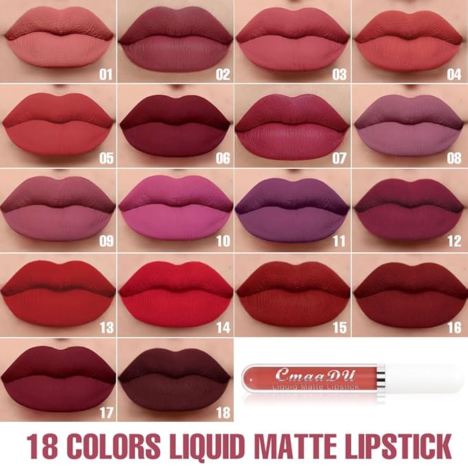 evpct 1Pcs Coral Red Liquid Matte Lipstick Lipgloss Set for Women, labiales mate 24 horas originales matte larga duracion 24 Hour Lipstick Lip Stains Long Lasting Waterproof 24, 03#