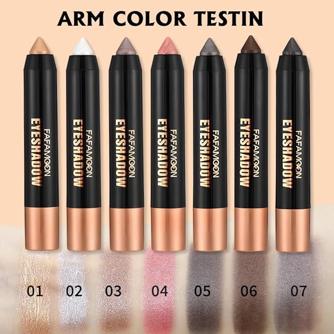 Monochrome Cream Glitter-Shimmer Eye Shadow Stick Palette makeup | 2-in-1 Eyeshadow & Eyeliner Pencil for Women | Waterproof, Vegan & Cruelty-Free | Sombras Para Ojos | 05 Shimmer Black