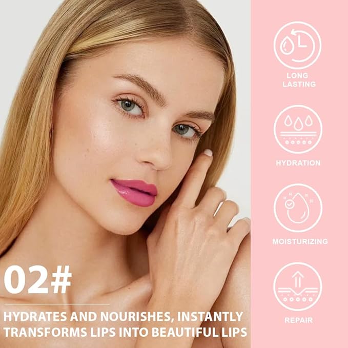 BINGBRUSH Color Changing Lipstick Set, PH Lip Balm Mood Lipstick, Natural Color-Changing Tint with Deep Moisture, Long Lasting Personalized Lip Gloss for Daily Wear or Gifts (02# Ice Fairy)