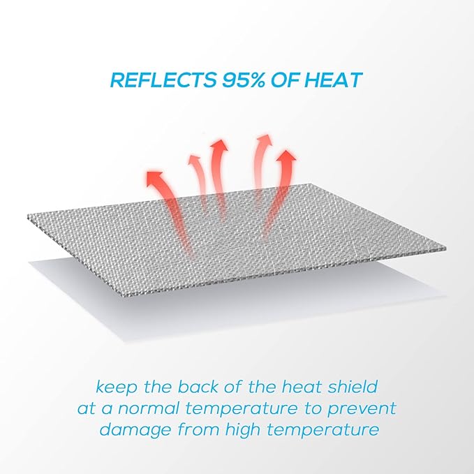 FLASLD Aluminized Heat Shield Thermal Barrier Adhesive Backed Heat Sleeve 40'' X 40''