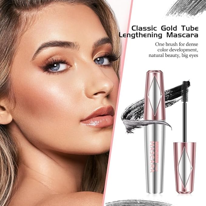 My Amazing Lashes Mascara,4D Silk Fiber Volume And Length Mascara,Waterproof & Sweatproof Long Lasting,Create Natural Look Of Lash Extensions (Black, 2PCS)