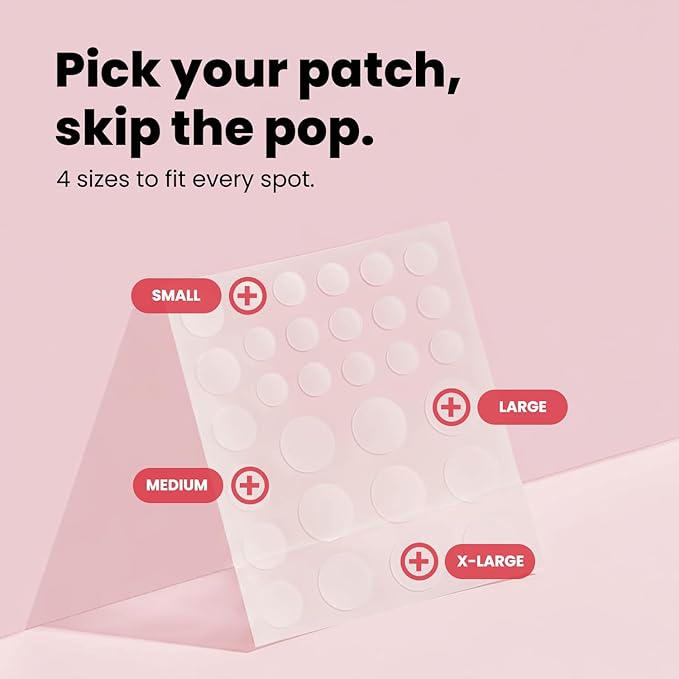 ROSELYNBOUTIQUE Pimple Patches for Face 300 Counts 4 Sizes Hydrocolloid Acne Patches with Tea Tree Oil,Zits Blemishes Pore Strips - Vegan Facial Skin Care Products Cruelty-Free