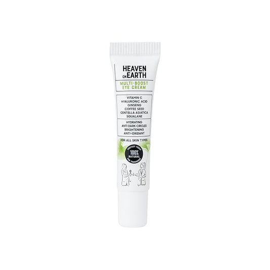 Multi-Boost Eye Cream 0.5 fl oz (15 ml) – 100% Natural & Vegan – Plumping, Anti-Wrinkle, Anti-Puffiness & Dark Circles – With Vitamin C, Ginseng, Coffee Bean, Hyaluronic Acid & Bakuchiol