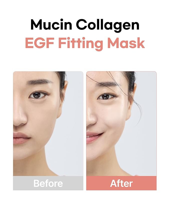 Mucin Collagen Peptide Hydrogel Mask (Plant Mucin & 7-Collagen Complex) – Hydrating & Firming Facial Sheet, 5 Pack – Korean Skincare Glow Essentials, Stocking Stuffer Gift