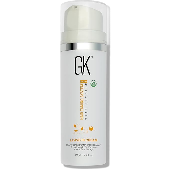 GK HAIR Vegan leave in conditioner for dry damaged hair (4.4 Fl Oz/130ml) Conditioning Hydrating Smoothing Moisturizing & Frizz Control For Dry Damaged Hair Taming before Swimming or Exercise