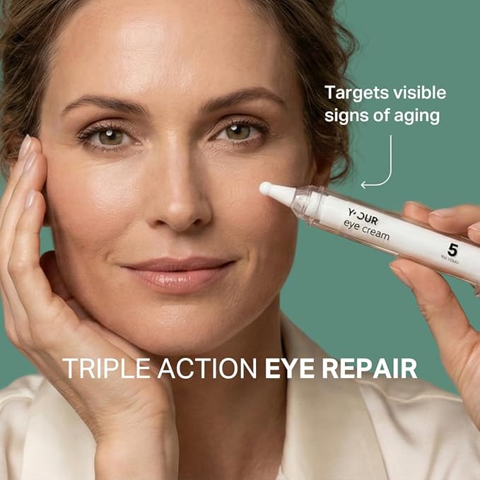 Y’OUR Retinol & Peptide Complex Eye Cream: Anti-Aging for Dark Circles, Puffiness, Wrinkles & Crow’s Feet; Hydrating & Under Eye Repair. Made in USA