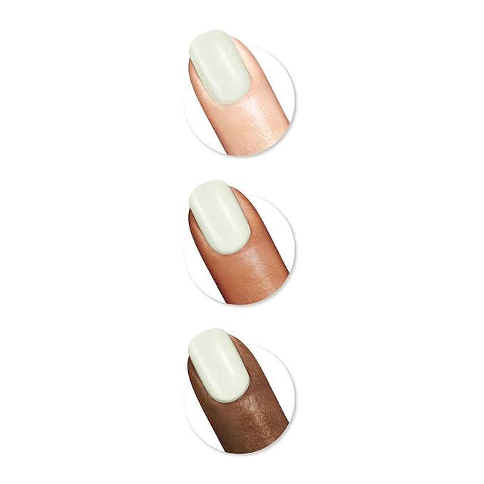 Sally Hansen Color Therapy Nail Polish | Biotin, Argan Oil, Long Lasting, Healthy Nails, Nail Strengthener, Opaque | 120 Morning Meditation | Light Green Nail Color