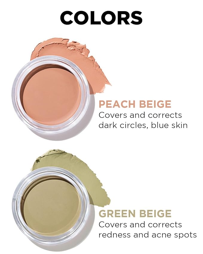 THESAEM Cover Perfection Pot Concealer 0.14oz - Peach Beige Color Corrector for Dark Circles & Bluish Tones - Single Pot Intensive Coverage Balm for Under-Eye & Discoloration - Korean Makeup