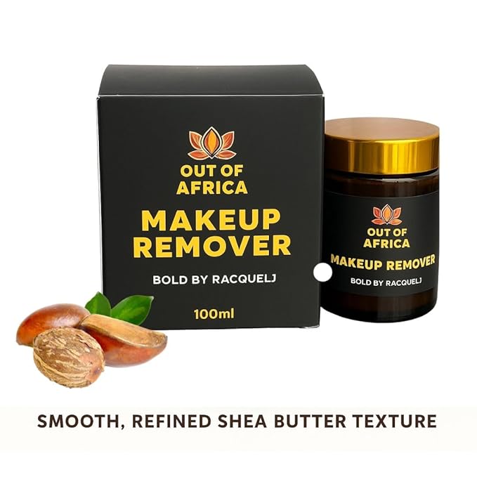 Bold by RacquelJ Shea Butter Makeup Remover Balm – Deep-Cleansing Formula That Melts Makeup, Refined Organic Ugandan Shea, Vitamin E, 3.4 oz (100 ml)
