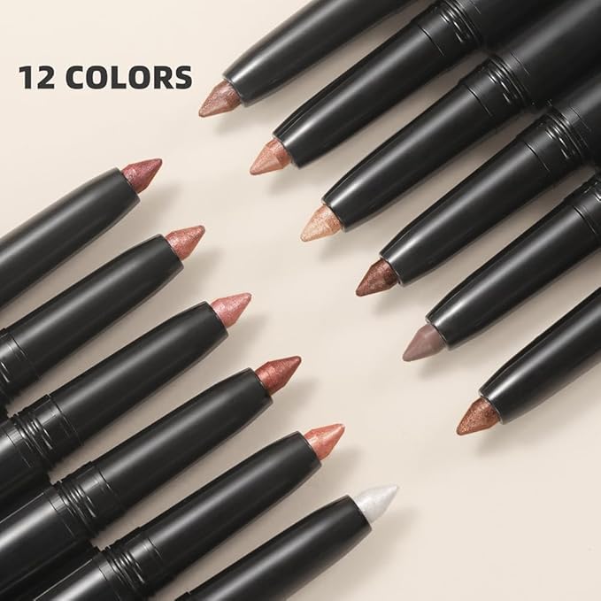 YOUNG VISION Eyeshadow Stick, Shimmer and Matte Cream Eye Shadow Brightener Sticks Eyeliner Pencil Crayon, Waterproof Long Lasting Eye Highlighter Stick Makeup,0.056 Oz(#3-Desert) (06)