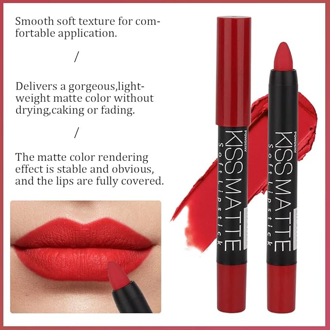 BINGBRUSH 3 Colors Longwear Lipstick Pack Set, Matte Color Stick Ultimate Lip Crayon for Makeup Collection - Nourishing Waterproof Velvet Lipgloss Lip Stain (10# 11# 18#)