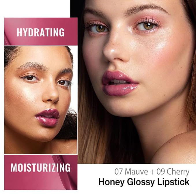 Lip Tinted Lipstick, Moisturizing Shine Balm, Glossy Finish, All Skin Tones (07&09, 1Pcs (Pack of 2))