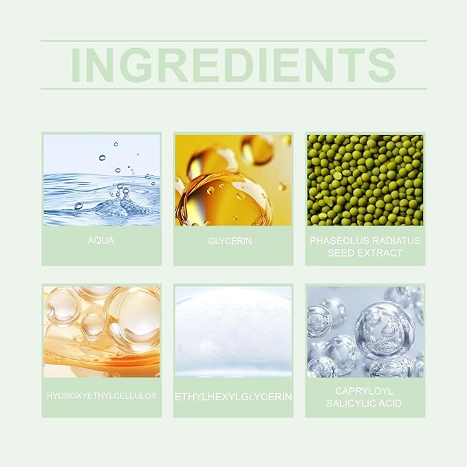 Clean & Glow Mung Bean Ampoule - Gentle Exfoliating Facial Essence with Phaseolus Radiatus Extract， Smooths Skin Texture， Softens & Hydrates, 30ml