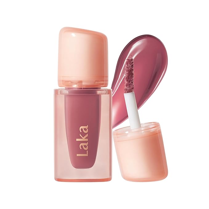 Laka Jelling Nude Gloss Mini, 1.9g/0.07oz, Sheer Hydrating Lip Oil with No Stain, Non-Sticky, Nourishing Gloss for a Fresh, Glowy Look, Vegan, Clean Beauty Makeup, K-Beauty (#314 Blushring)